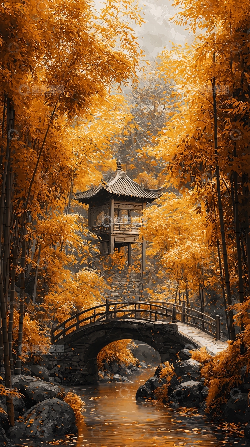 高清大图下载【趣麦麦图】秋日古风建筑风景