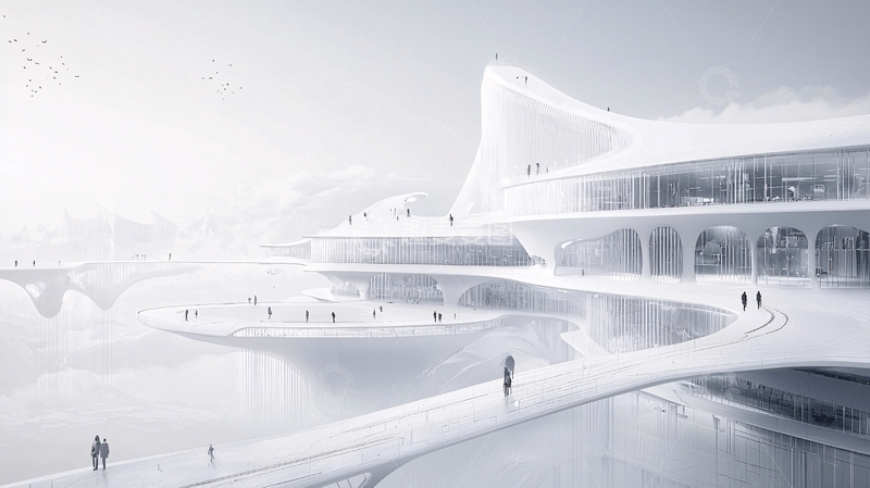 高清大图下载【趣麦麦图】极简主义白色建筑