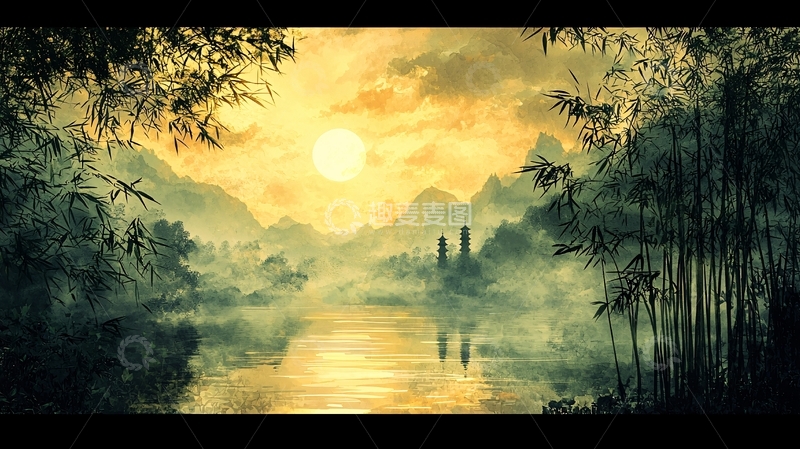 高清大图下载【趣麦麦图】山水画意境