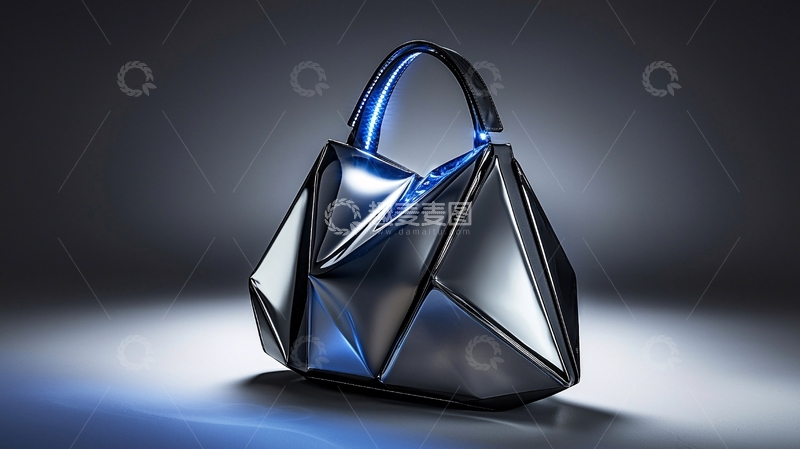 高清大图下载【趣麦麦图】未来感金属手提包