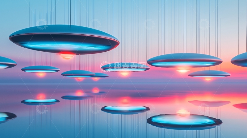 高清大图下载【趣麦麦图】悬浮飞船梦幻场景