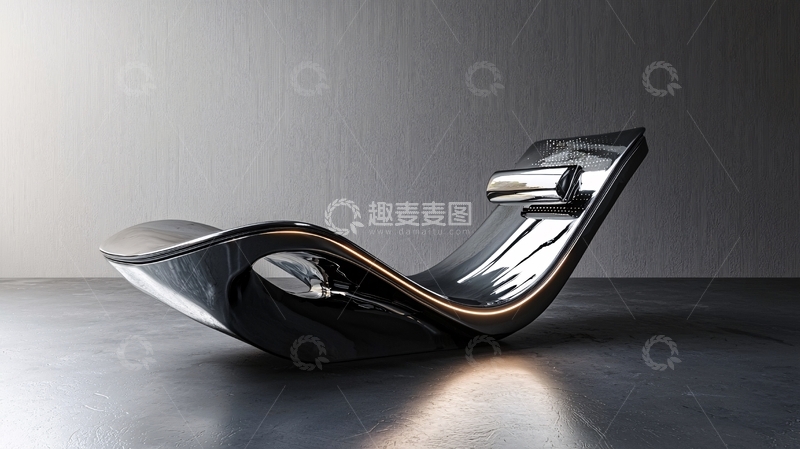 高清大图下载【趣麦麦图】流线型金属躺椅