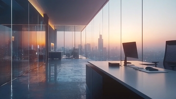 现代化都市高层写字楼办公室