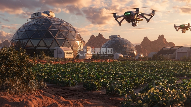 高清大图下载【趣麦麦图】未来火星基地