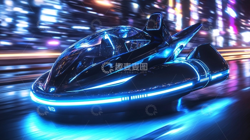 高清大图下载【趣麦麦图】未来科技感炫酷飞车