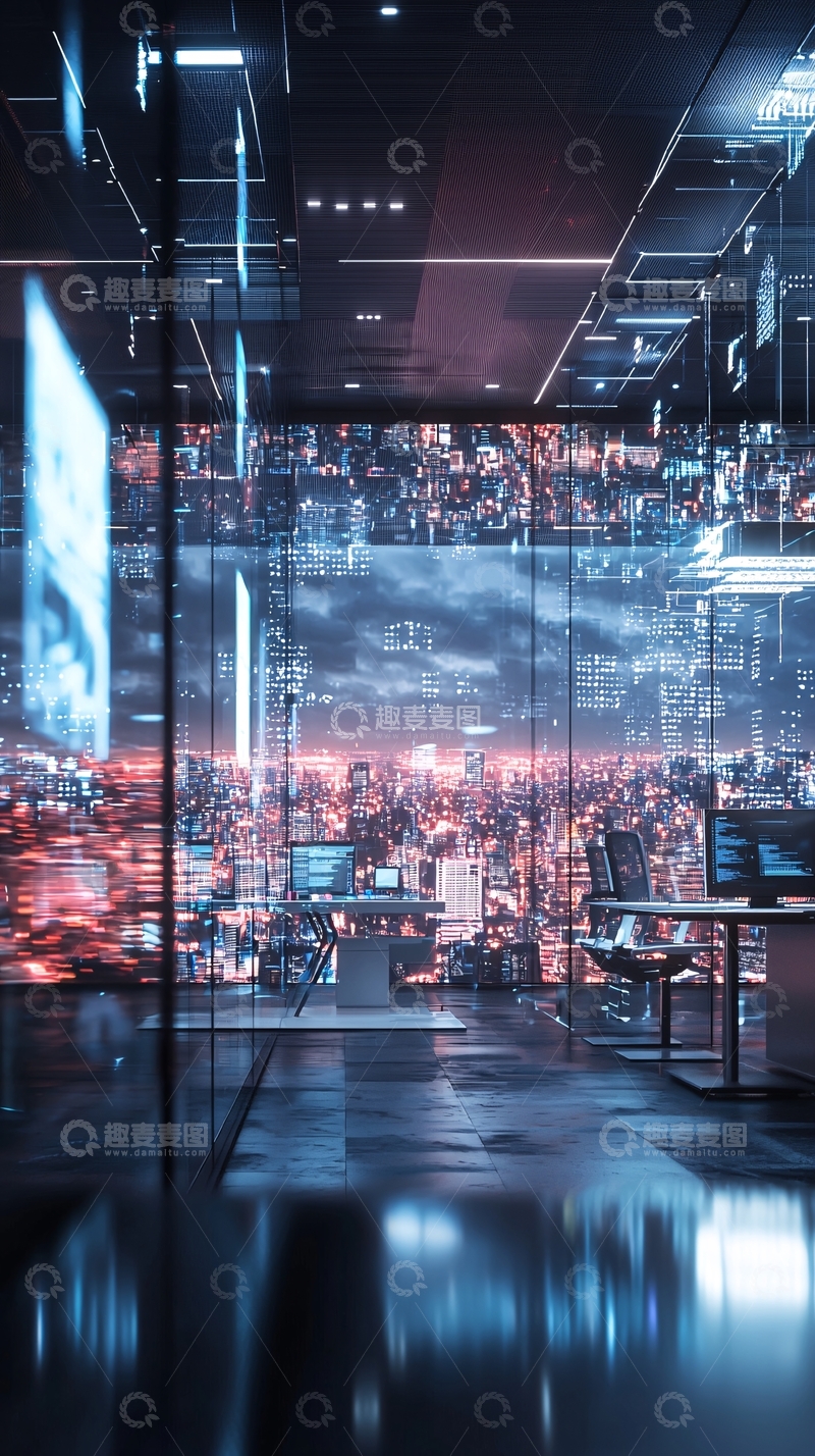 高清大图下载【趣麦麦图】未来都市办公室