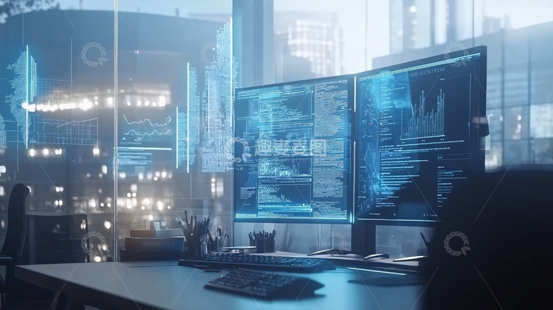 高清大图下载【趣麦麦图】未来科技感办公桌