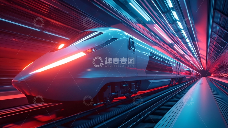 高清大图下载【趣麦麦图】未来科技感高速列车