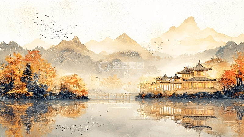 高清大图下载【趣麦麦图】水墨画山水