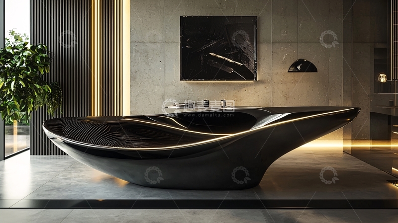 高清大图下载【趣麦麦图】黑色系浴缸