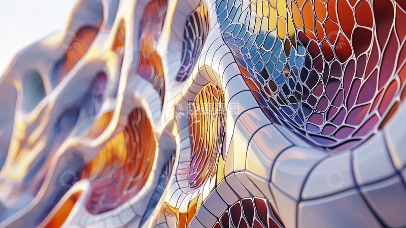 高清大图下载【趣麦麦图】抽象彩色编织结构