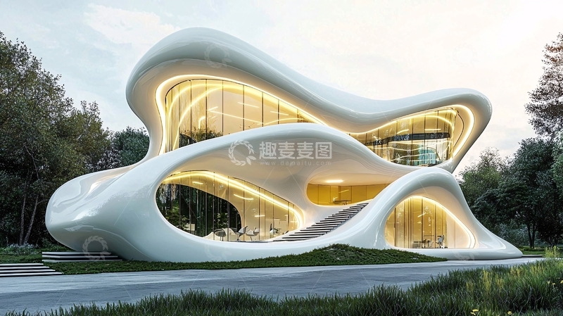 高清大图下载【趣麦麦图】流线型现代建筑