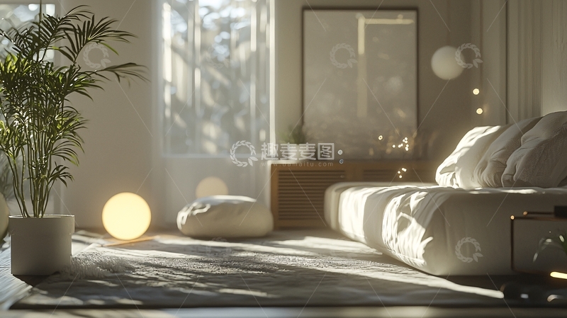 高清大图下载【趣麦麦图】阳光洒进简约客厅