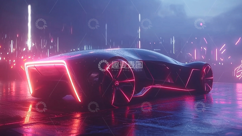 高清大图下载【趣麦麦图】未来感超跑夜景