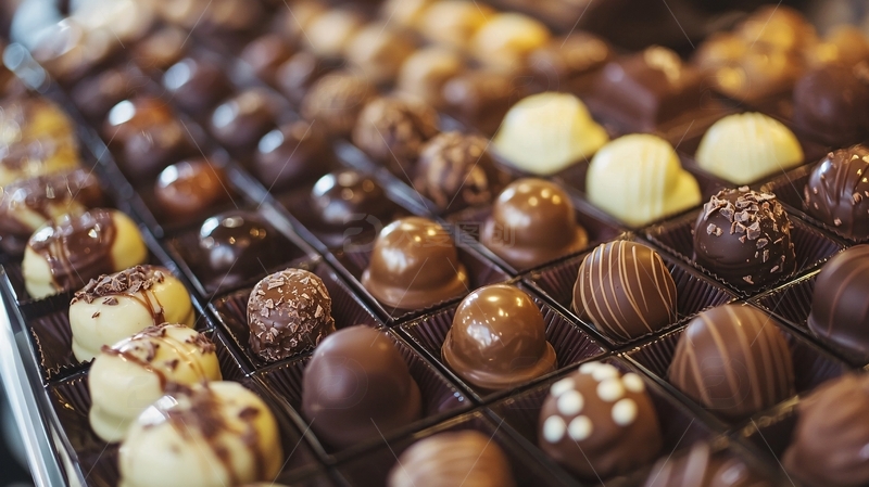 各种口味的巧克力糖果