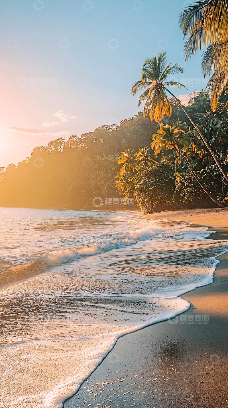 高清大图下载【趣麦麦图】热带海滩日落景色