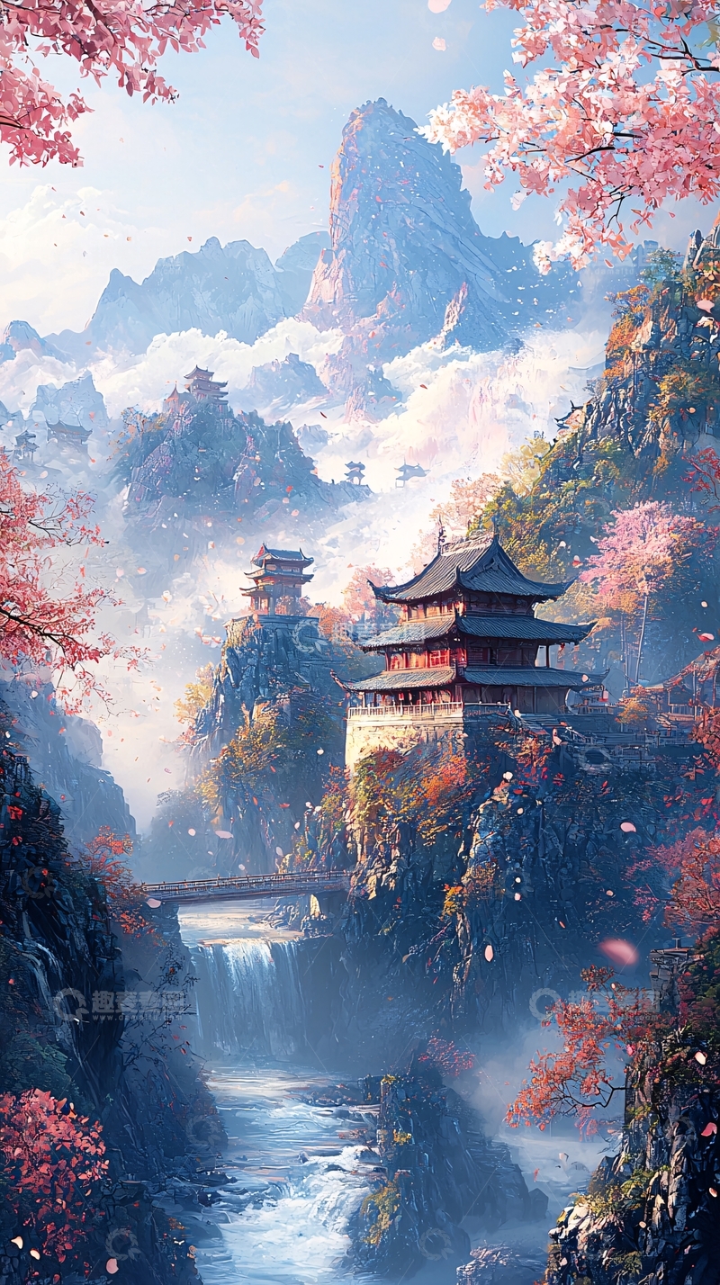 高清大图下载【趣麦麦图】仙境山水画