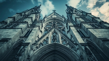 哥特式建筑仰视