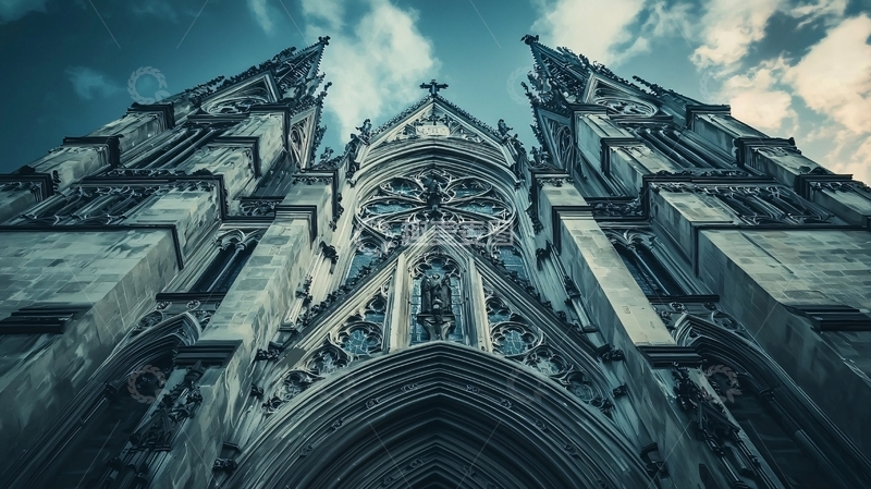 高清大图下载【趣麦麦图】哥特式建筑仰视