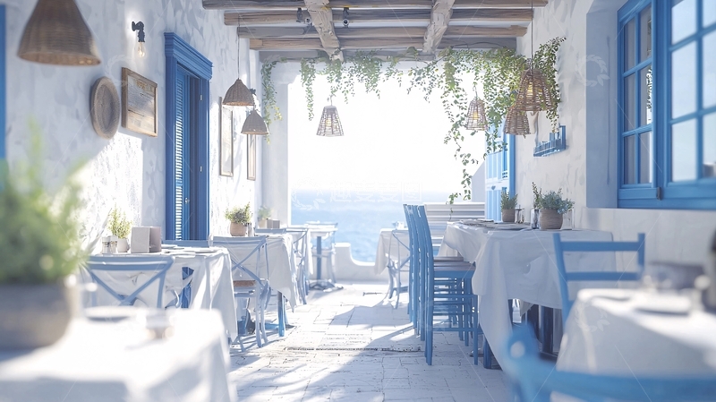 高清大图下载【趣麦麦图】地中海风格餐厅