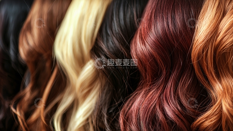 高清大图下载【趣麦麦图】多种颜色卷发秀发