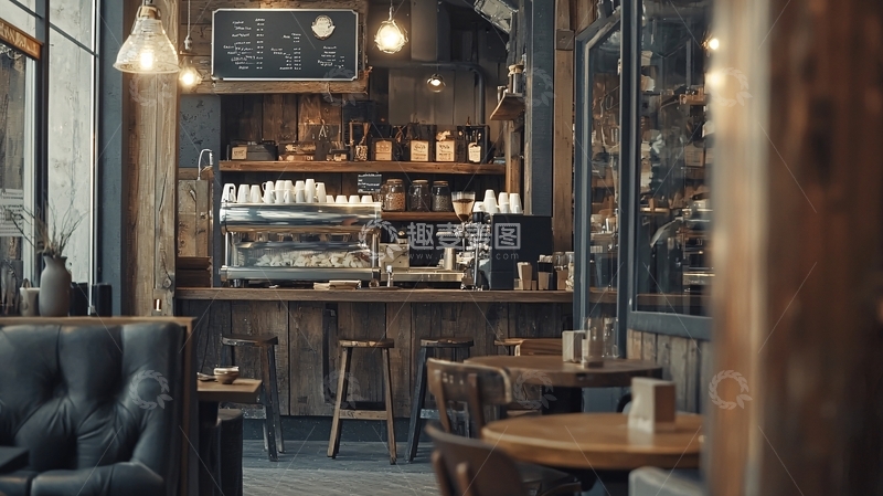 高清大图下载【趣麦麦图】复古工业风咖啡馆