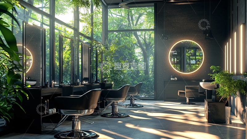 高清大图下载【趣麦麦图】明亮现代风格美发沙龙