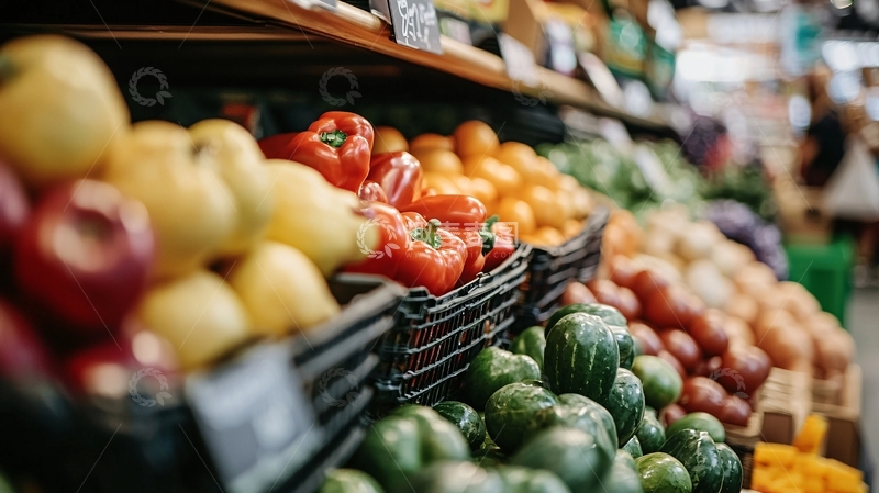 高清大图下载【趣麦麦图】超市水果蔬菜货架