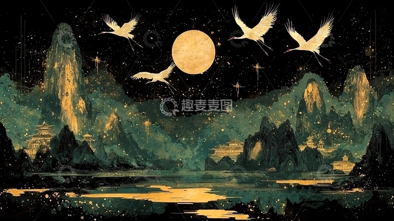 高清大图下载【趣麦麦图】水墨山水画282