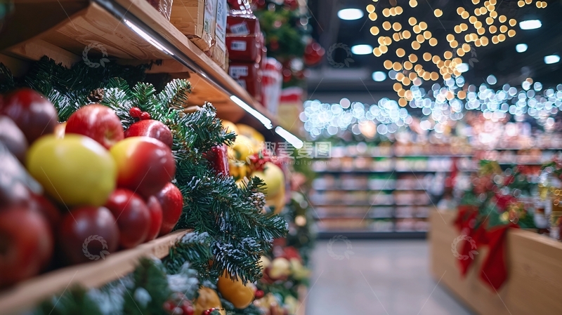 高清大图下载【趣麦麦图】超市水果圣诞节装饰