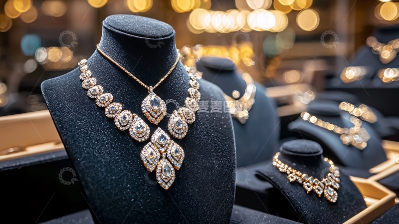 高清大图下载【趣麦麦图】奢华钻石项链展示