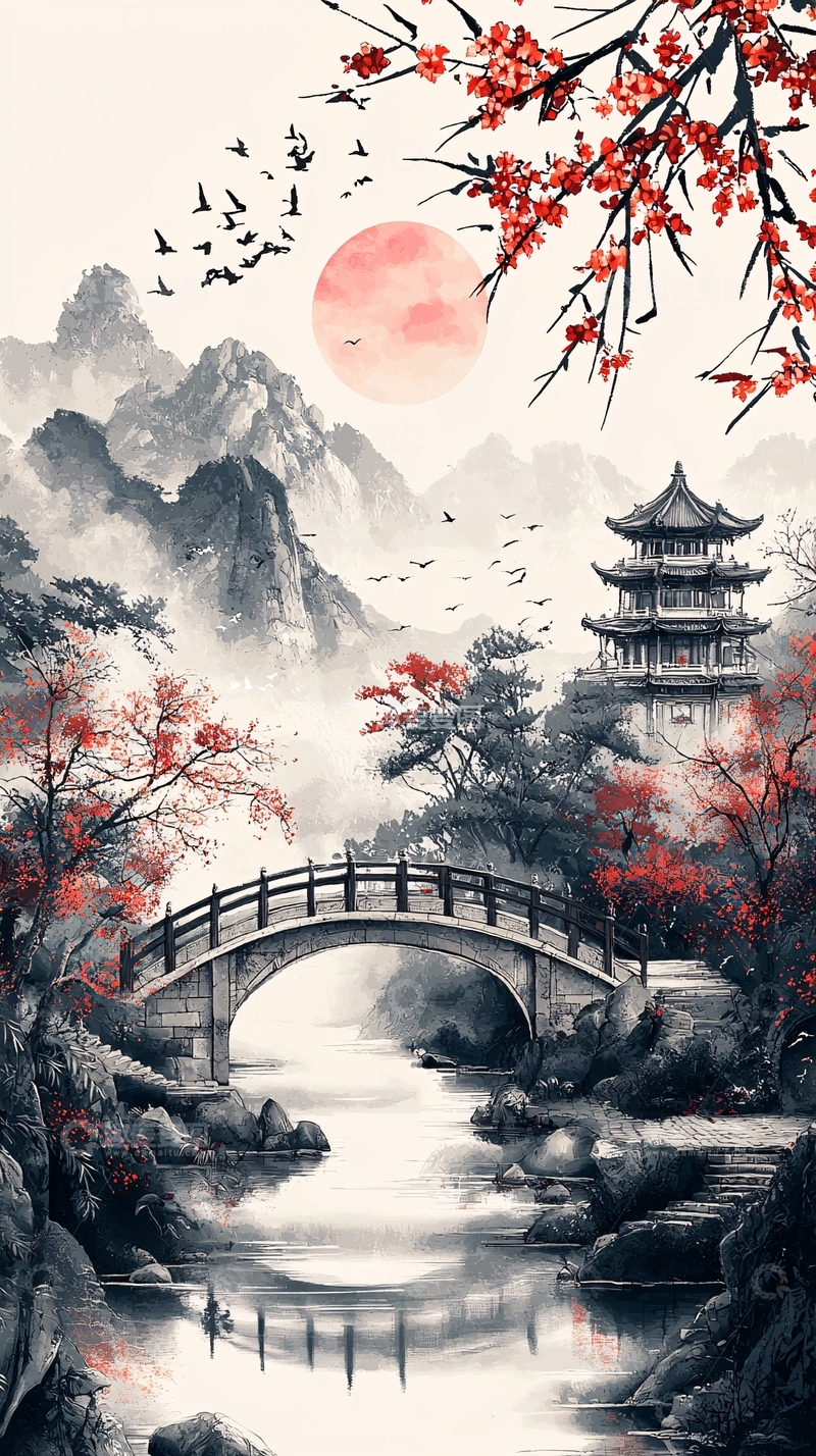 高清大图下载【趣麦麦图】水墨风唯美山水