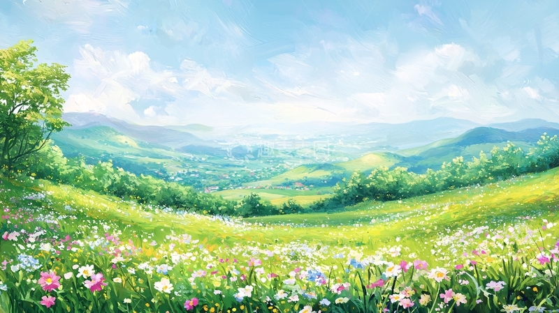 高清大图下载【趣麦麦图】清新田园风光画卷