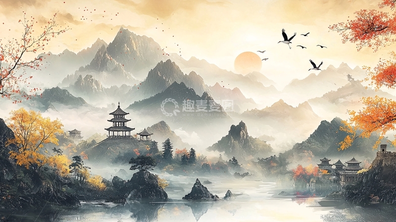 高清大图下载【趣麦麦图】水墨画山水