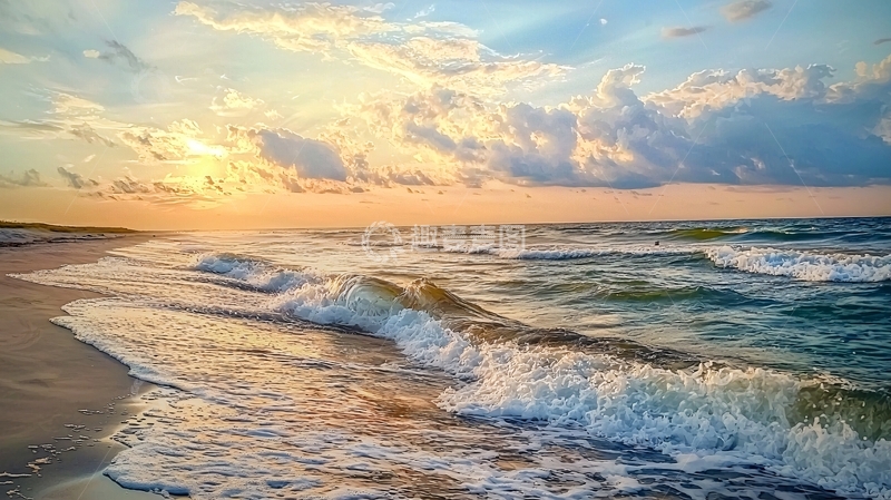 高清大图下载【趣麦麦图】海滩日出
