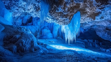 冰蓝色的冰洞