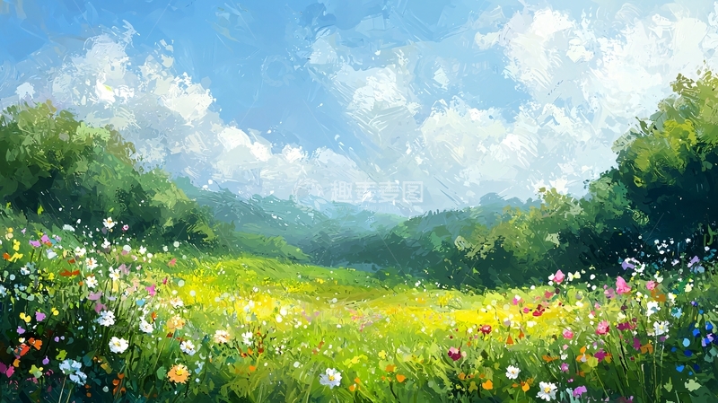 高清大图下载【趣麦麦图】春意盎然的田园风光