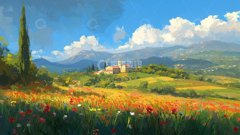 高清大图下载【趣麦麦图】阳光明媚的田园风光