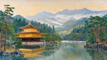 金阁寺水面倒影