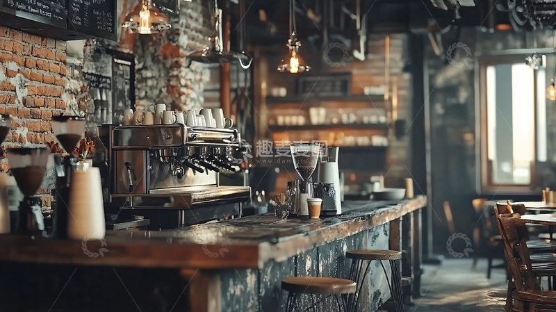 高清大图下载【趣麦麦图】复古咖啡馆室内场景