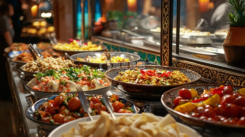 高清大图下载【趣麦麦图】自助餐美食琳琅满目