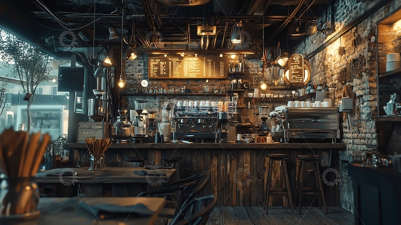 高清大图下载【趣麦麦图】复古工业风酒吧内景