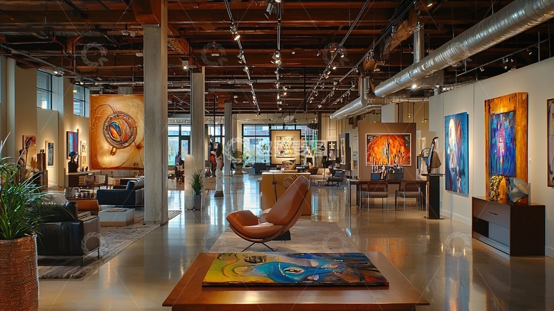 高清大图下载【趣麦麦图】高端艺术画廊内部