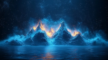 冰火交融的梦幻山峰