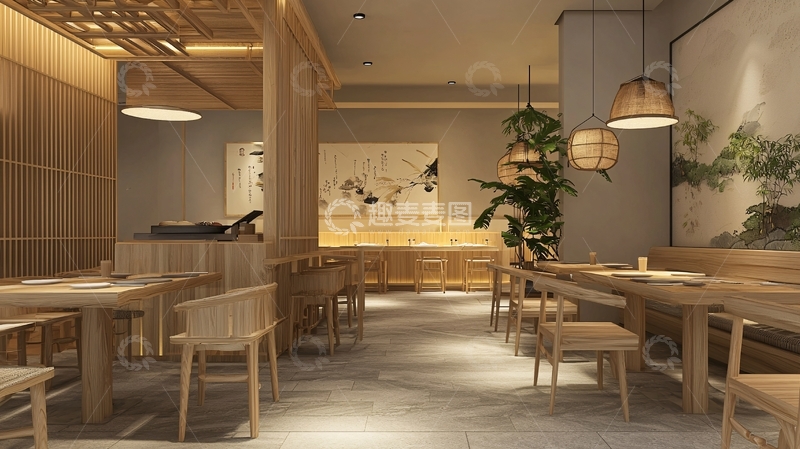 高清大图下载【趣麦麦图】中式餐厅设计