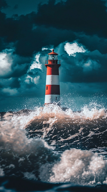 暴风雨中的灯塔