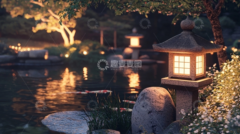 高清大图下载【趣麦麦图】夜景花园