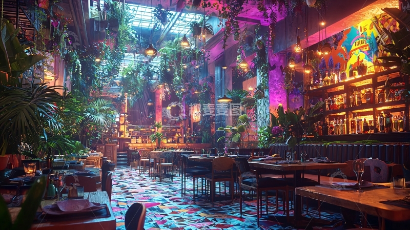 高清大图下载【趣麦麦图】活泼餐饮环境设计