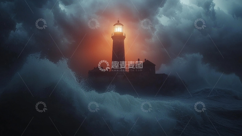 高清大图下载【趣麦麦图】黑暗中灯塔