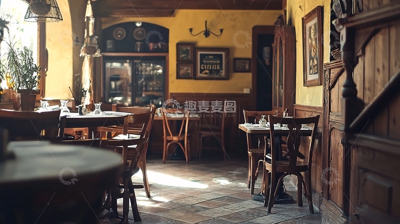 高清大图下载【趣麦麦图】复古餐厅室内环境
